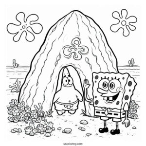 SpongeBob Saying Hello To Patrik Under His Rock