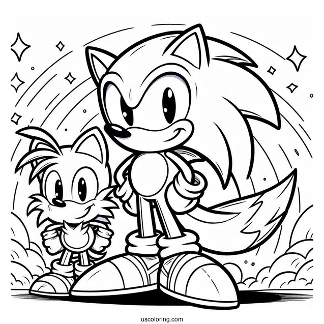 Sonic And Tails Coloring Sheet