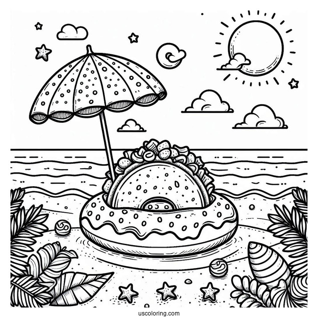 Taco On A Donut Float At The Beach