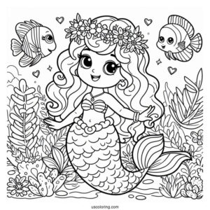 Princess Mermaid Dora Coloring Sheet
