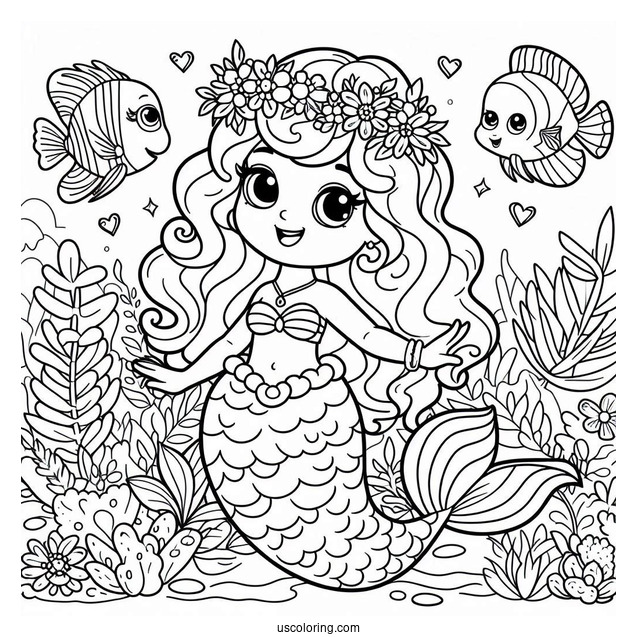 Princess Mermaid Dora Coloring Sheet