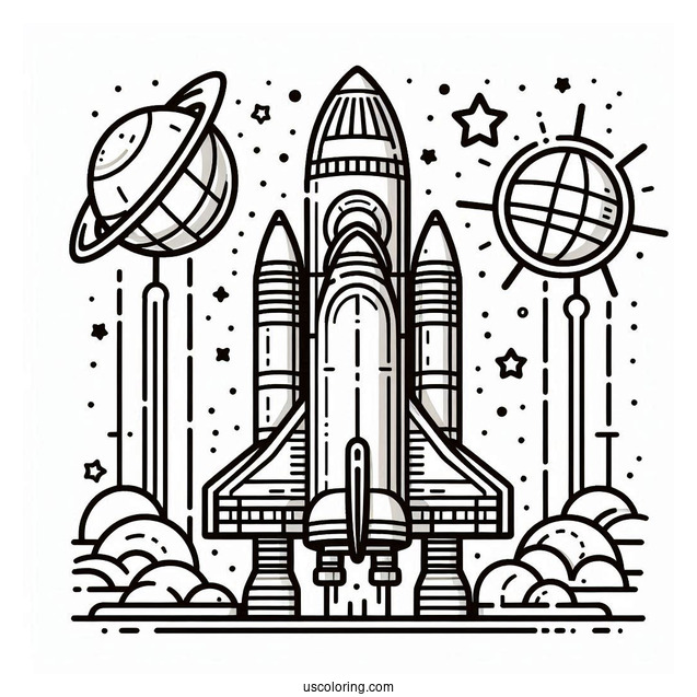 SLS Block 1 NASA Rocket Coloring Page