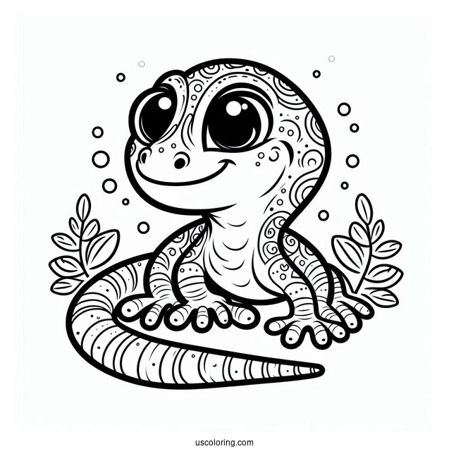 Lizard Coloring Page For Preschoolers