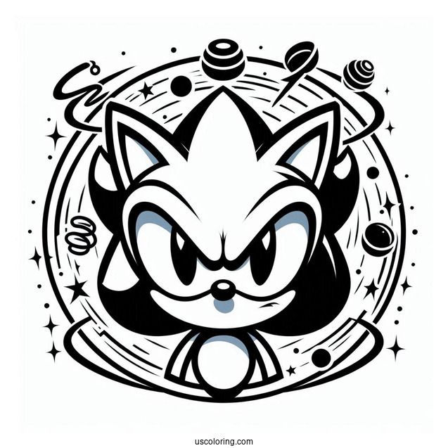 Logo Sonic Exe Coloring Page