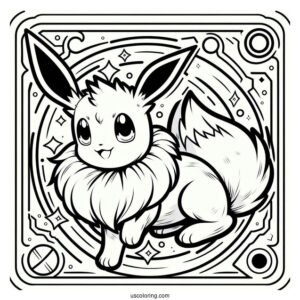 Eevee Pokemon Playing Card To Color