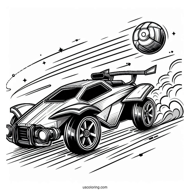 Rocket League Coloring Page Octane Zooming Towards The Ball