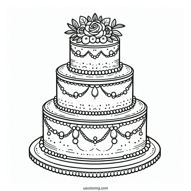 Simple Outline Of Tiered Wedding Cake