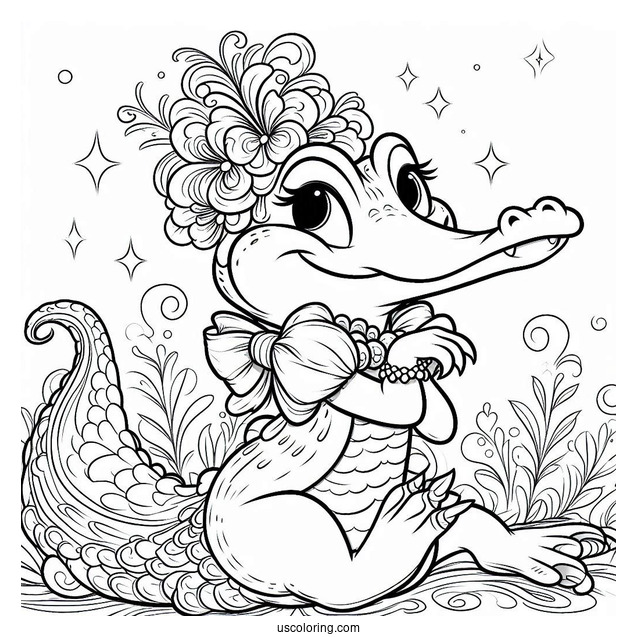 Louis The Alligator Coloring Page