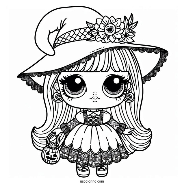 LOL Surprise Doll Dressed As a Witch To Color