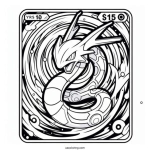 Rayquaza Spiral Rush Pokemon Card Coloring Sheet