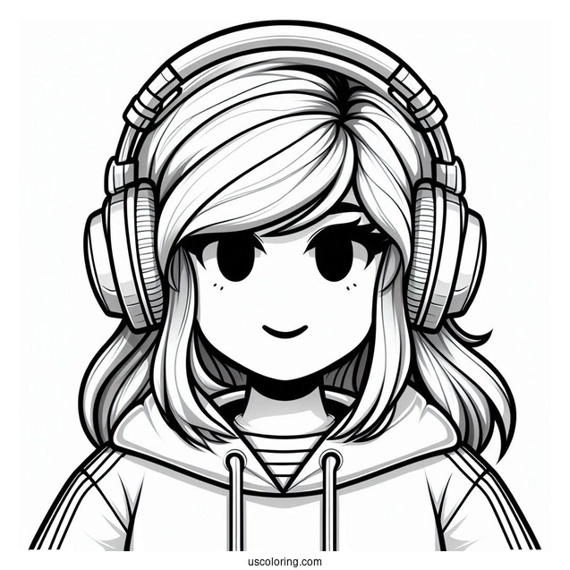 Roblox Skin Wearing Headphones Coloring