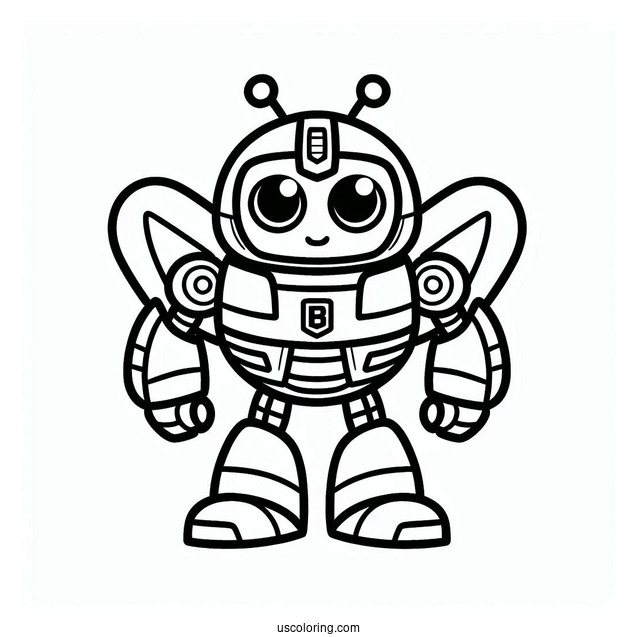 Simple Bumblebee Rescue Bot Coloring Page For Preschoolers