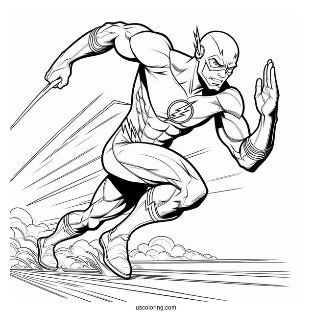 The Flash Running Coloring Page