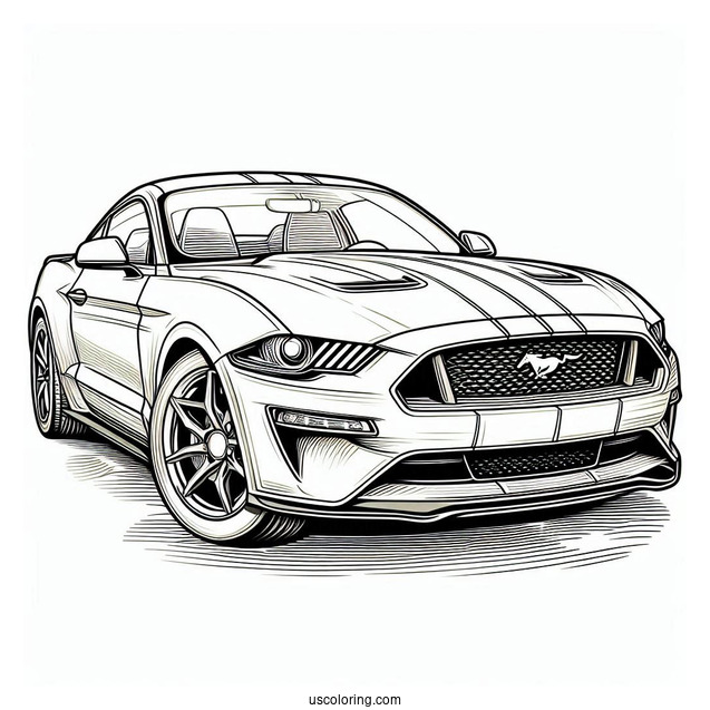 Ford Mustang Coloring Page For Kids