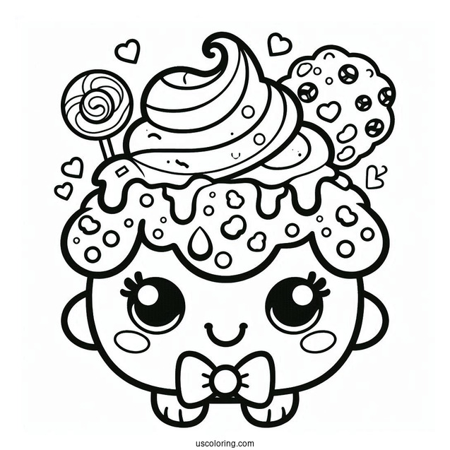 Coloring Page Of Cute Kooky Cookie Shopkins