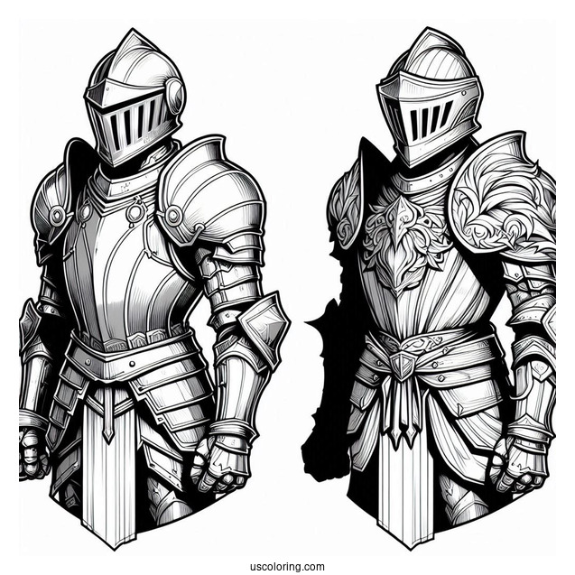 Knight Upper Body Armor Coloring In