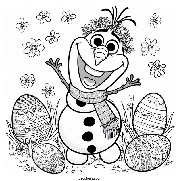 Easter Themed Olaf Coloring Page