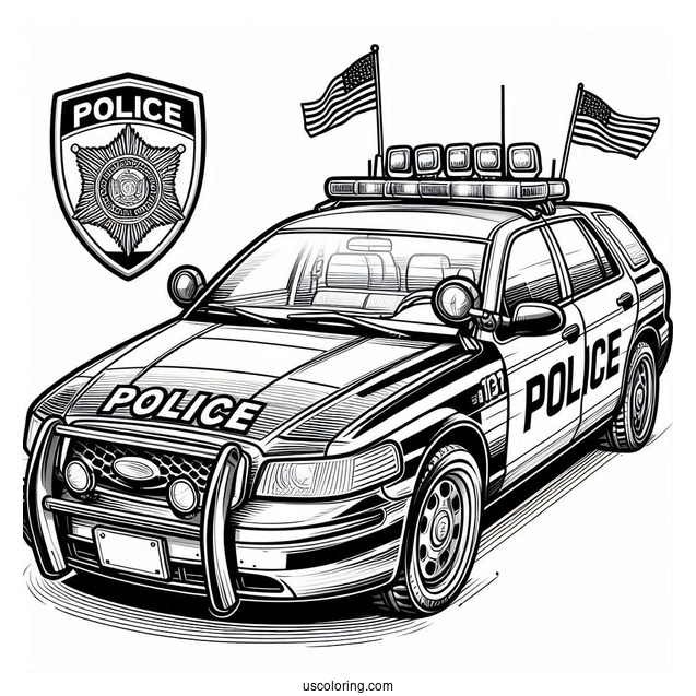Highway Patrol Police Car To Color