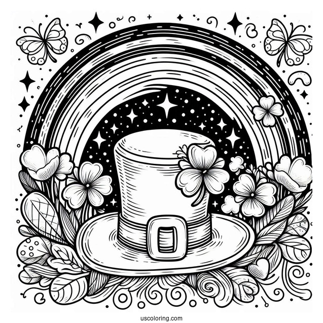 Leprechaun Hat With Full Circle Rainbow