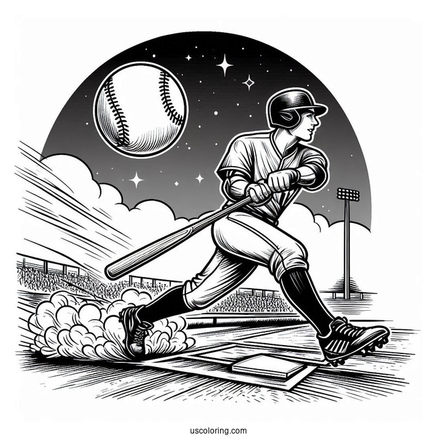 Baseball Player Running Through Bases During Homerun