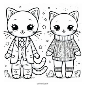 Cat With Clothes Standing Up