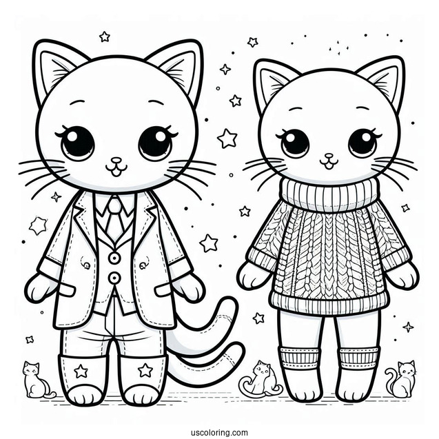 Cat With Clothes Standing Up