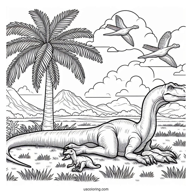 Therizinosaurus Resting On The Grass