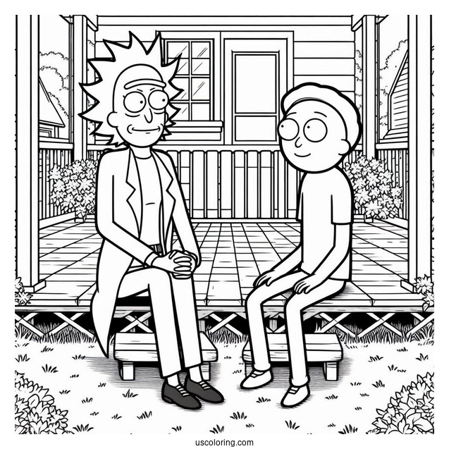 Rick and Morty Coloring Page Of Beth Smith in the Yard