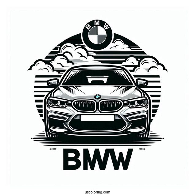 BMW Coloring Page Logo