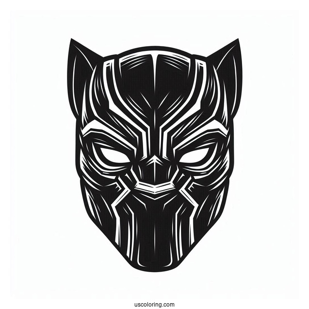 Black Panther Mask Coloring Page