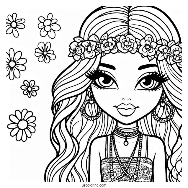 Hippie Yasmin Bratz Coloring In