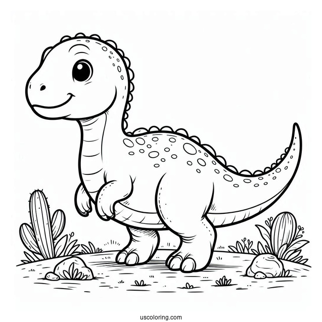 Cute Chasmosaurus Dinosaur Coloring Page For Kids