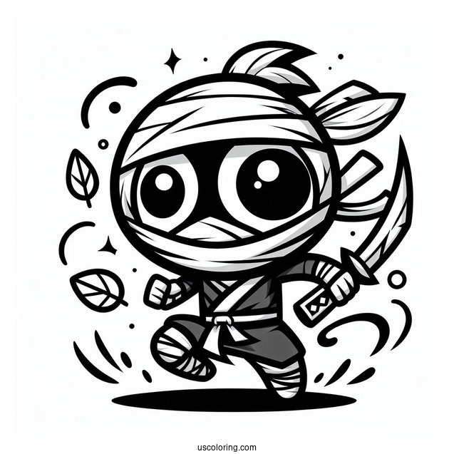 Ninja Legends Coloring In For Kids
