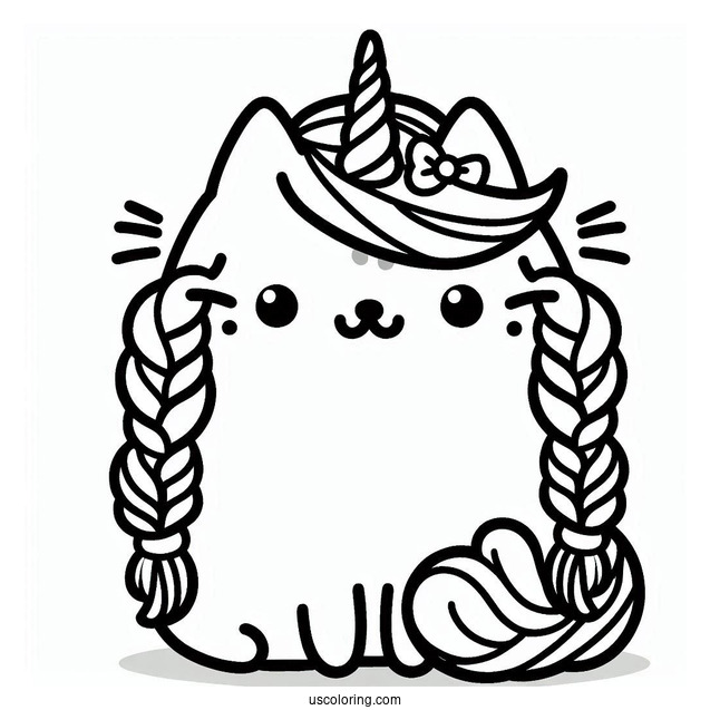 Cute Pusheen Unicorn With Braided Hair
