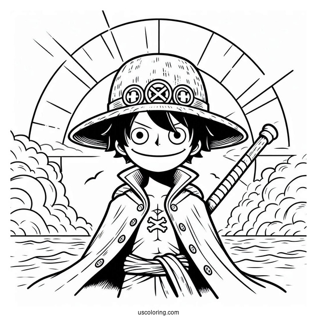 One Piece Coloring Page Of Straw Hat Pirates