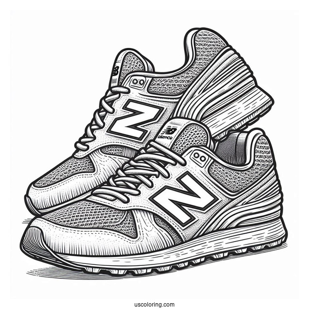 Coloring Page Of New Balance Running Shoes