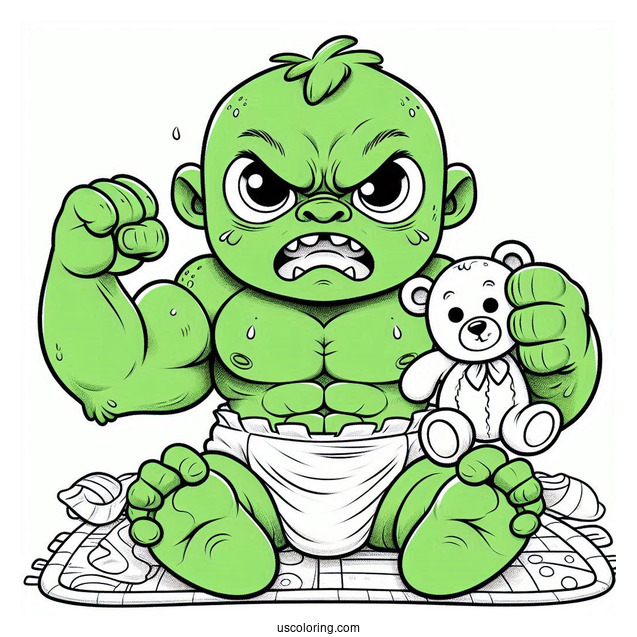 Angry Baby Hulk Coloring Sheet