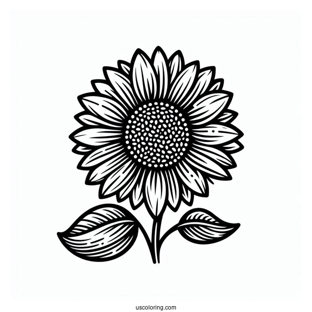 Flower Coloring Pages Of Sunflower Head Outline For Kids