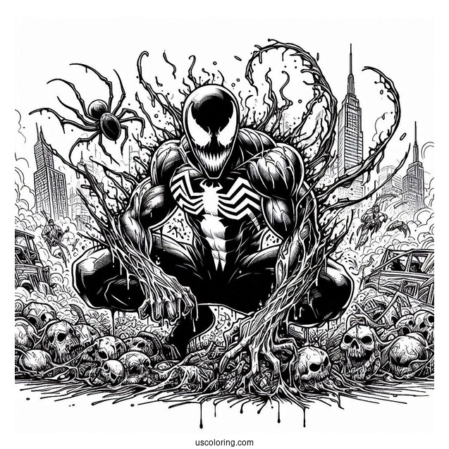 Carnage Coloring Page In Iconic Pose
