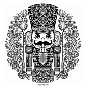 Elaborate Nutcracker Coloring Page Mandala