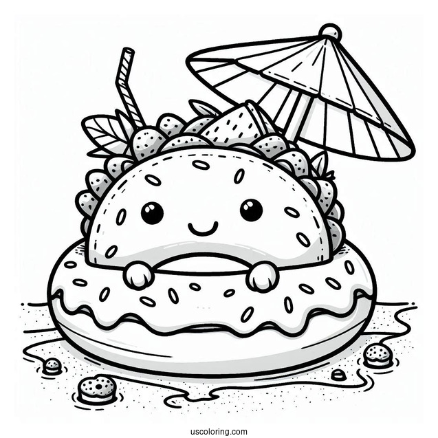 Taco On A Donut Float At The Beach
