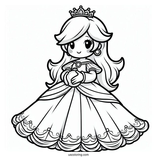 Detailed Rosalina Coloring Page In Gown For Kids