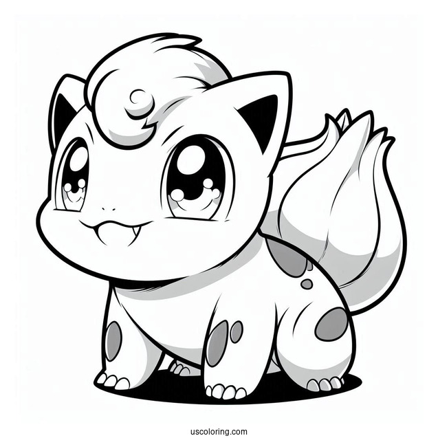 Anime Style Bulbasaur Coloring Page