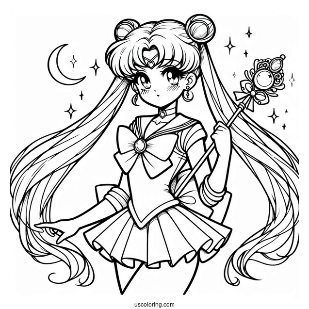 Sailor Moon With Wings And Magic Wand