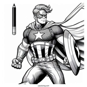Realistic Captain America Coloring Sheet
