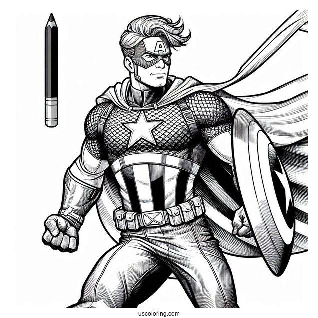 Realistic Captain America Coloring Sheet