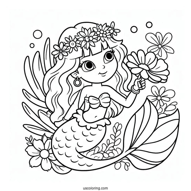 Princess Mermaid Dora Coloring Sheet