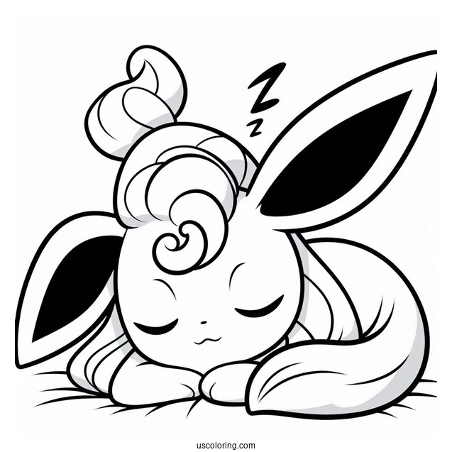 Sleepy Sylveon Coloring Page