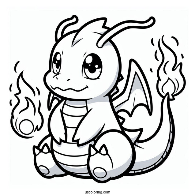 Cute Dragonite Pokemon To Color