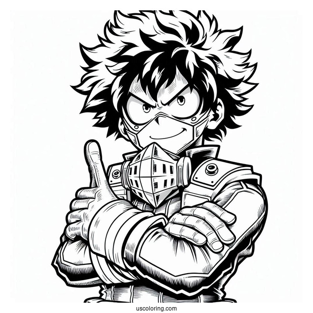 Detailed Villain Deku Coloring Page